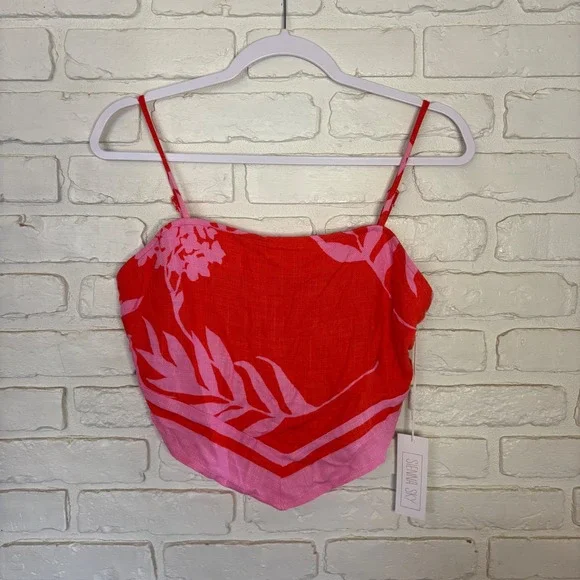 NWT Sienna Sky 2 Piece Tropical Set Women's Size Medium Red Pink - Picture 5 of 7